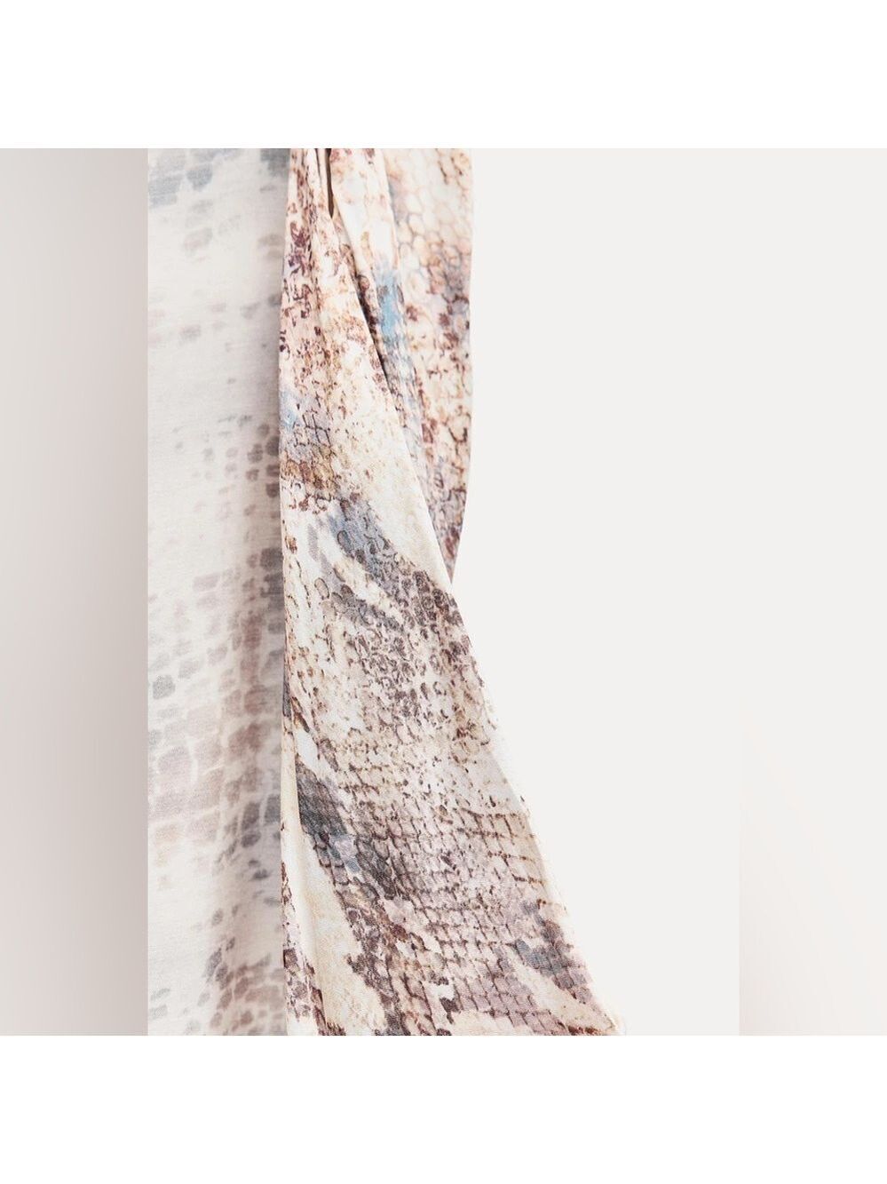 Zara Sleeveless Snake Print Satin Draped Low Back Midi Summer Dress - Picture 10 of 15